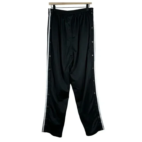 Vintage Adidas Black Adibreak Snap Tear Away Track Pants Baggy 90s Y2K Mens XL